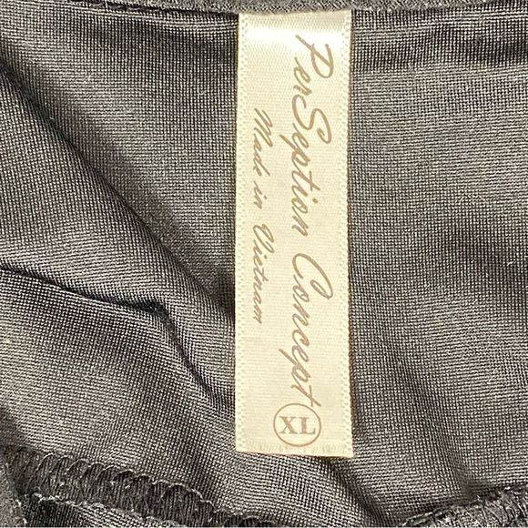PerSception Concepts Womens Black Short Sleeve Tapered 2 Button V Neck Blouse XL - Picture 7 of 10